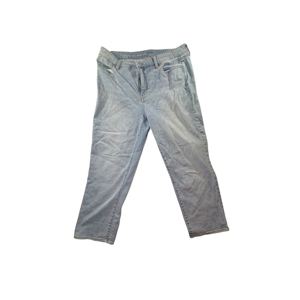 Talbots Straight Crop Jeans Womens 14 Light Blue Excellent Flawless Denim